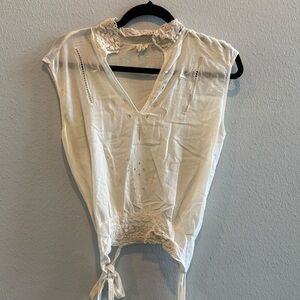 Chic Cream Lace Women's Blouse